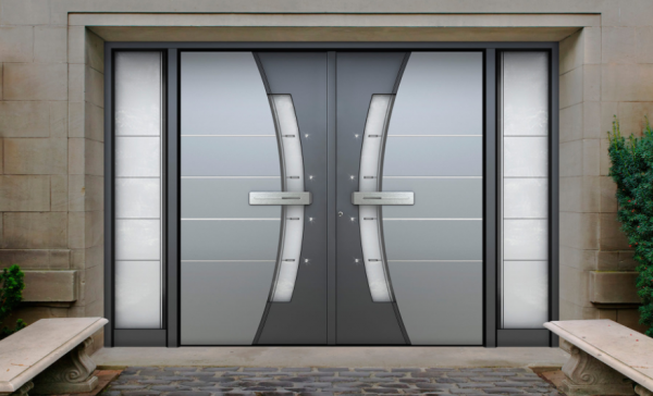 Pintu rumah dengan desain futuristik